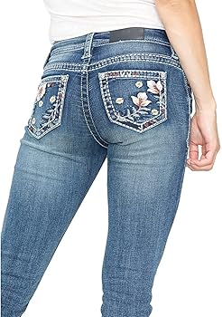 Amazon.com: Women's Vintage Washed Mid-Rise Slims Stretch